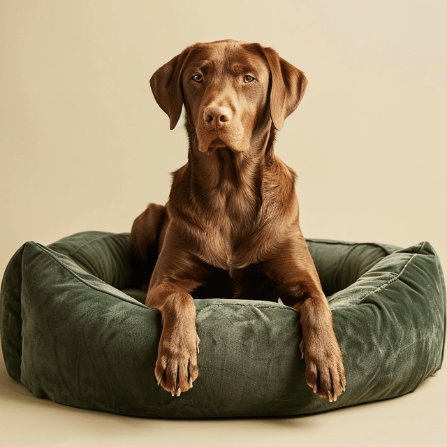 Labrador i hundsäng
