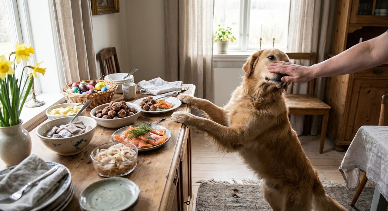 Kan hunde spise påskemad? Så undgår du farerne på påskebordet
